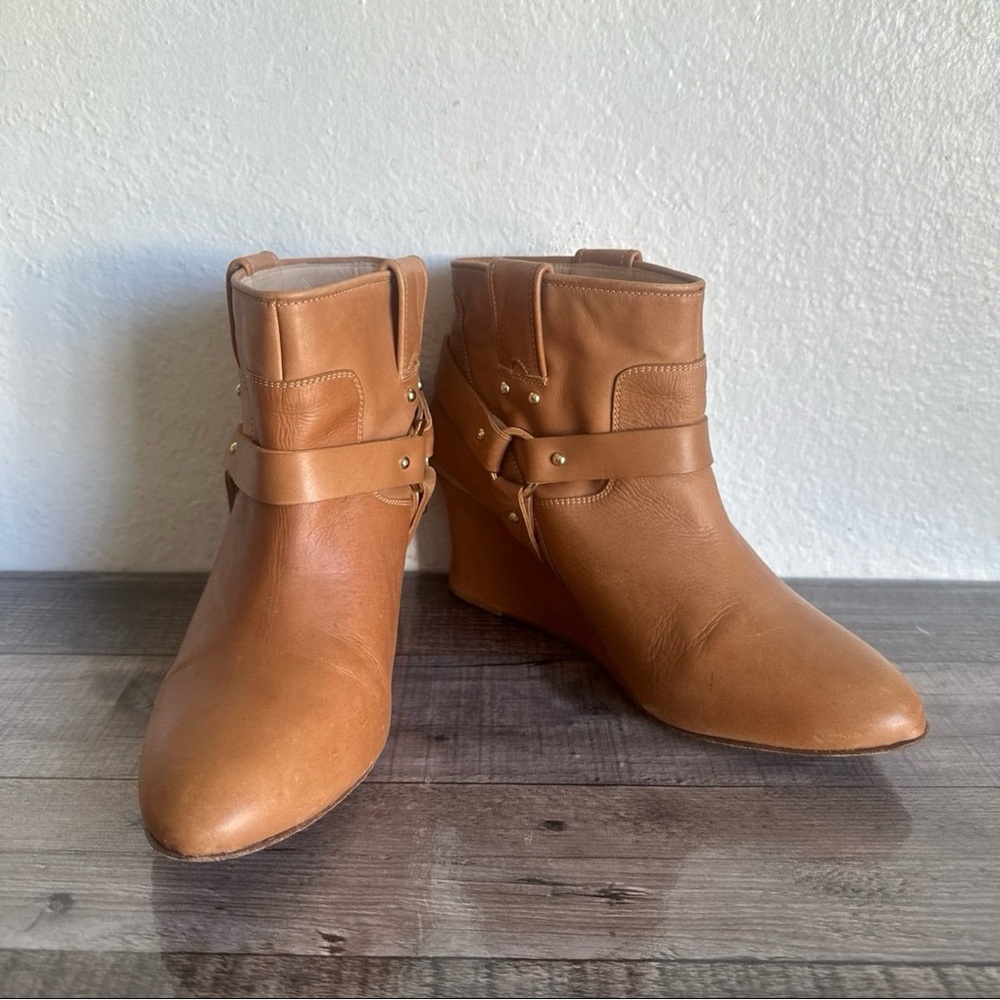 Rebecca Minkoff Tan and Gold Booties in Size 8.5